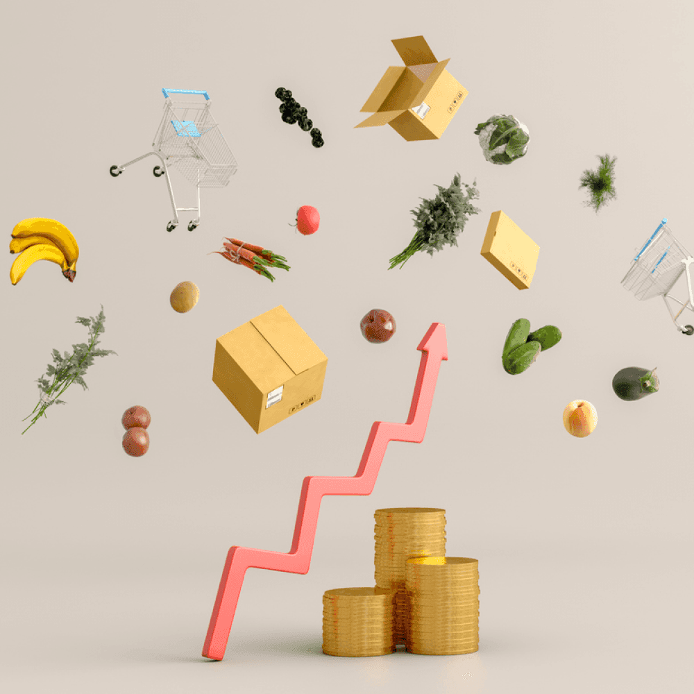 Inflation image showing price growth with arrow